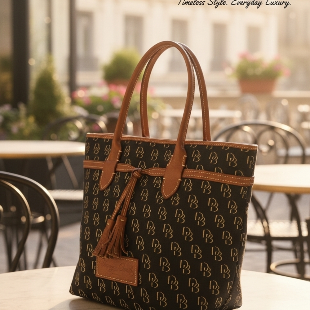 Dooney & Bourke Black & Brown Signature Tote